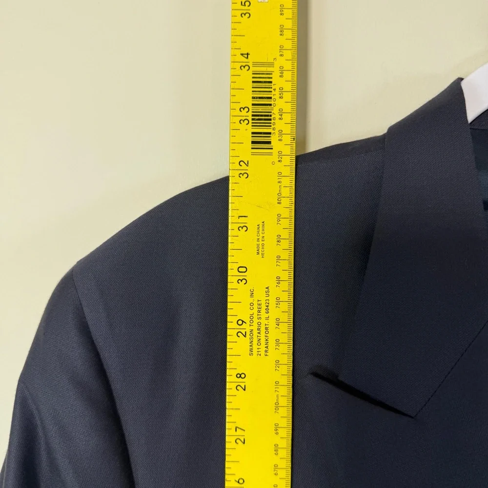 H. Freeman Blazer Men 45 Navy Blue Double Breasted Gold Button Wool USA Heritage